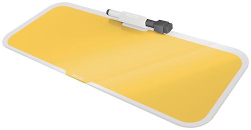 Leitz Cosy Glass Drywipe Desktop Whiteboard Pad Warm Yellow 52690019