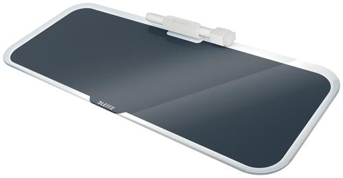 Leitz Cosy Glass Drywipe Desktop Whiteboard Pad Velvet Grey 52690089