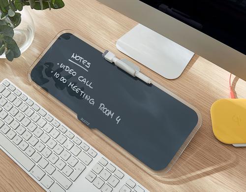 Leitz Cosy Glass Desk Notepad Velvet Grey Glass Boards DS2370