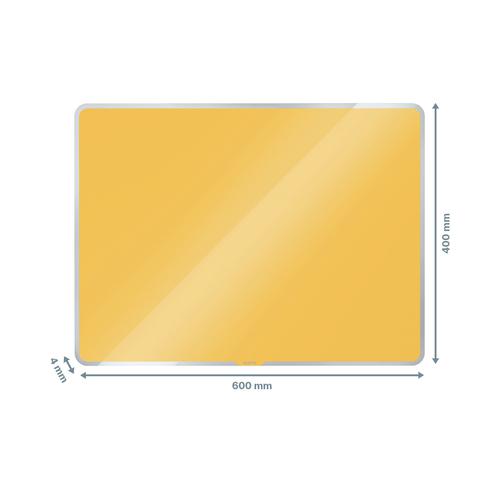Leitz Cosy Magnetic Glass Whiteboard 60 x 40 cm Warm Yellow 32661J