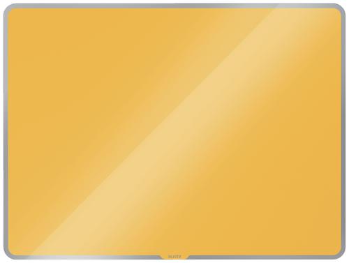 Leitz Cosy Magnetic Glass Whiteboard 800x600mm Warm Yellow 70420019