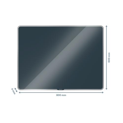 Leitz Cosy Magnetic Glass Whiteboard 80 x 60 cm Velvet Grey 32666J