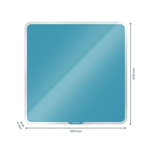 Leitz Cosy Magnetic Glass Whiteboard 45 x 45 cm Calm Blue 32668J