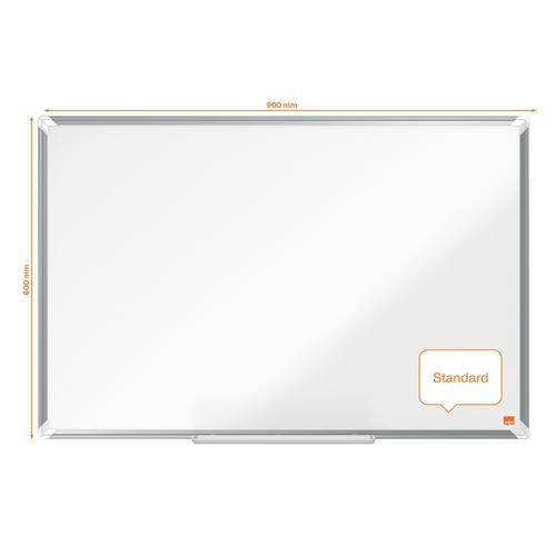 Nobo Premium Plus Magnetic Enamel Whiteboard Aluminium Frame 900x600mm 1915144
