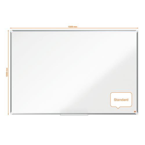 Nobo Premium Plus Magnetic Enamel Whiteboard Aluminium Frame 1500x1000mm 1915146