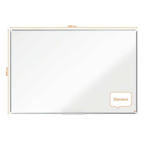 Nobo Premium Plus Magnetic Enamel Whiteboard Aluminium Frame 1800x1200mm 1915149
