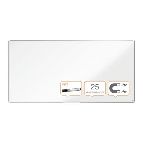 Nobo Premium Plus Magnetic Enamel Whiteboard Aluminium Frame 2400x1200mm 1915151 ACCO Brands