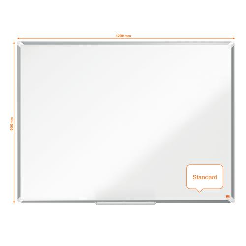 Nobo Premium Plus Magnetic Steel Whiteboard Aluminium Frame 1200x900mm 1915156 ACCO Brands