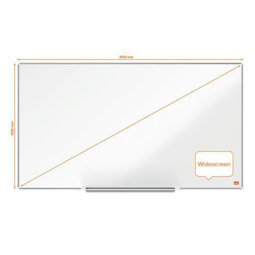 Nobo Impression Pro Widescreen Steel Magnetic Whiteboard 890 x 500mm 1915254 NB60930 Buy online at Office 5Star or contact us Tel 01594 810081 for assistance