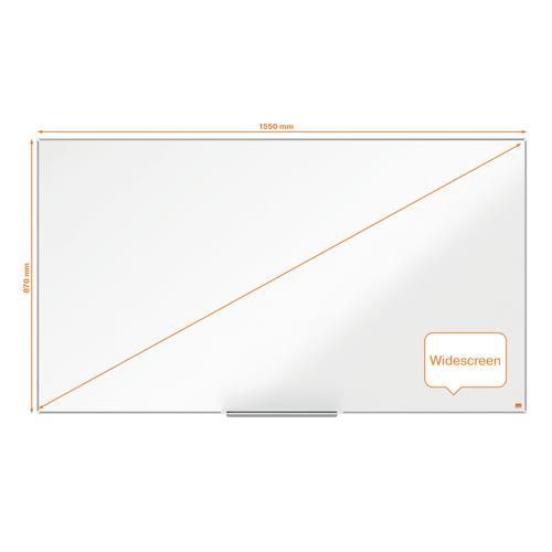 Nobo Impression Pro Widescreen Magnetic Nano Clean Whiteboard Aluminium Frame 1550x870mm 1915256 ACCO Brands