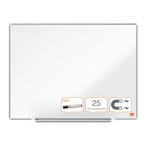 Nobo Impression Pro Magnetic Enamel Whiteboard Aluminium Frame 600x450mm 1915394 ACCO Brands