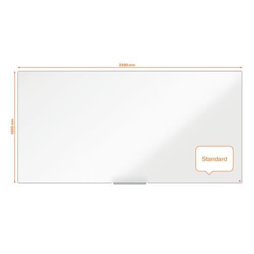 Nobo Impression Pro Magnetic Nano Clean Whiteboard Aluminium Frame 2400x1200mm 1915408 Drywipe Boards 54562AC
