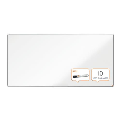 Nobo Premium Plus Non Magnetic Melamine Whiteboard Aluminium Frame 2400x1200mm 1915454 ACCO Brands