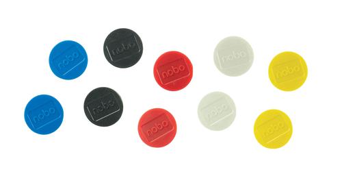 Nobo Whiteboard Magnets 38mm Assorted Colours (Pack 10) - 1915318