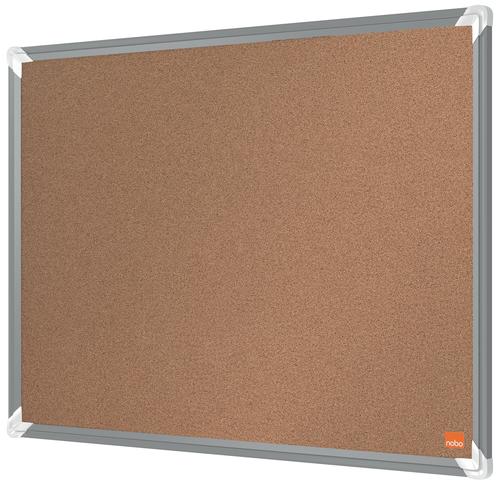 Cork notice board with a modern stylish aluminum trim and fixed with a through corner wall mounting. Excellent cork notice board surface to pin and display your notices. Size: 600x450mm.