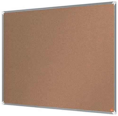 Cork notice board with a modern stylish aluminum trim and fixed with a through corner wall mounting. Excellent cork notice board surface to pin and display your notices. Size: 1200x900mm.