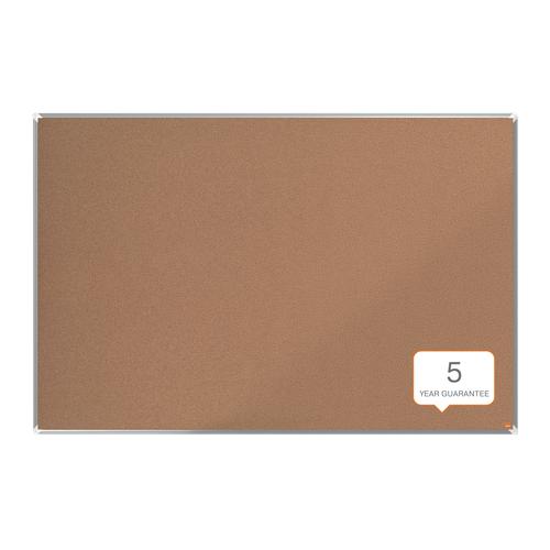 Cork notice board with a modern stylish aluminum trim and fixed with a through corner wall mounting. Excellent cork notice board surface to pin and display your notices. Size: 1800x1200mm.