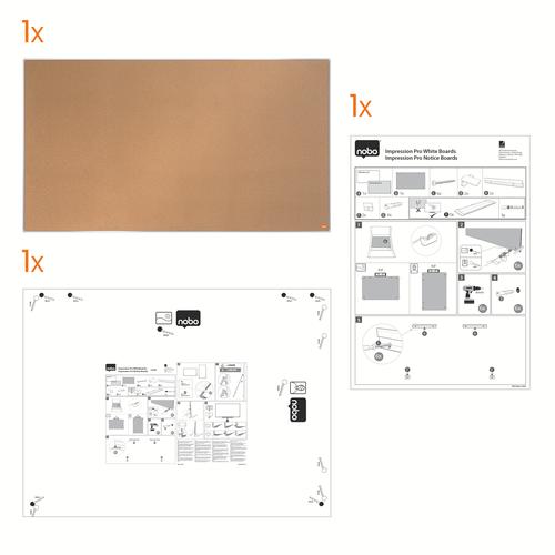 31959J - Nobo 1915415 Impression Pro 890x500mm Widescreen Cork Notice Board