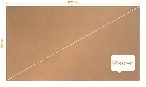 Nobo Impression Pro Widescreen Cork Noticeboard Aluminium Frame 1220x690mm 1915416