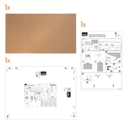 31962J - Nobo 1915418 Impression Pro 1880x1060mm Widescreen Cork Notice Board