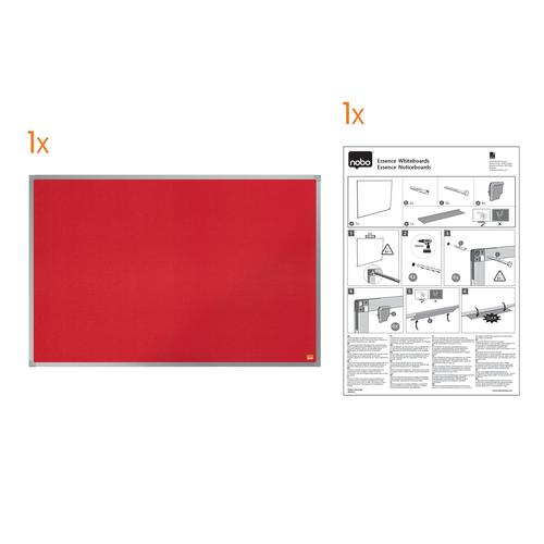 Nobo Essence Felt Notice Board 900 x 600mm Red 1904066 NB44309 Buy online at Office 5Star or contact us Tel 01594 810081 for assistance