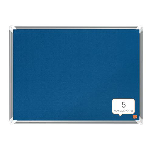 NB60859 Nobo Premium Plus Felt Notice Board 600 x 450mm Blue 1915187