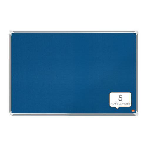 Nobo Premium Plus Blue Felt Noticeboard Aluminium Frame 900x600mm 1915188 ACCO Brands