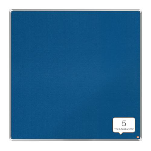 Felt notice board with a modern stylish aluminum trim and fixed with a through corner wall mounting. Excellent felt notice board surface to pin and display your notices. Size: 1200x1200mm.