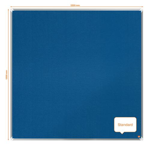 Nobo Premium Plus Blue Felt Noticeboard Aluminium Frame 1200x1200mm 1915190 ACCO Brands