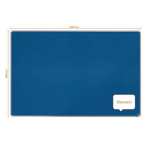 Nobo Premium Plus Blue Felt Noticeboard Aluminium Frame 1800x1200mm 1915192