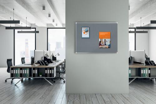 Nobo Premium Plus Felt Notice Board 900 x 600mm Grey 1915195 NB60867 Buy online at Office 5Star or contact us Tel 01594 810081 for assistance