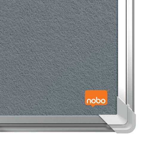 Nobo Premium Plus Grey Felt Noticeboard Aluminium Frame 900x600mm 1915195 ACCO Brands
