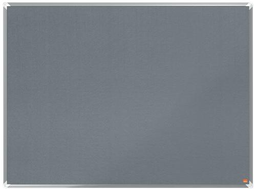 Nobo Premium Plus Grey Felt Noticeboard Aluminium Frame 1200x900mm 1915196 ACCO Brands