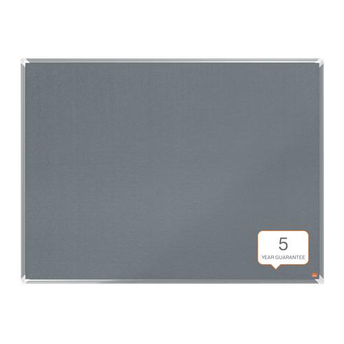 NB60868 Nobo Premium Plus Felt Notice Board 1200 x 900mm Grey 1915196