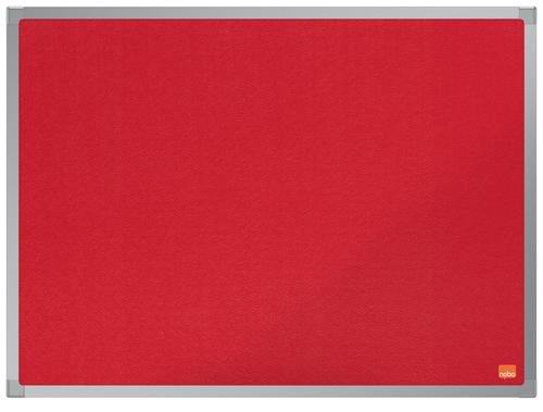 Nobo Essence Red Felt Noticeboard Aluminium Frame 600x450mm 1915202 ACCO Brands