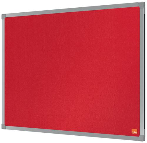 Felt notice board with an anodised aluminum trim and fixed by a through corner wall mounting. Excellent felt notice board surface to pin and display your notices. Size: 600x450mm.