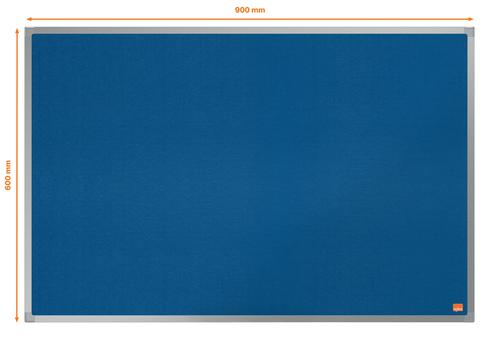 Nobo Essence Blue Felt Noticeboard Aluminium Frame 900x600mm 1915203 ACCO Brands