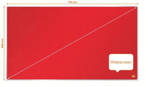 32306J - Nobo 1915419 Impression Pro 710x400mm Widescreen Red Felt Notice Board