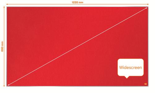 Nobo Impression Pro Widescreen Red Felt Noticeboard Aluminium Frame 1220x690mm 1915421 ACCO Brands
