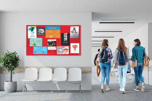 Nobo Impression Pro Widescreen Red Felt Noticeboard Aluminium Frame 1550x870mm 1915422 54982AC Buy online at Office 5Star or contact us Tel 01594 810081 for assistance
