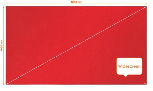 Nobo Impression Pro Widescreen Red Felt Noticeboard Aluminium Frame 1880x1060mm 1915423 54989AC
