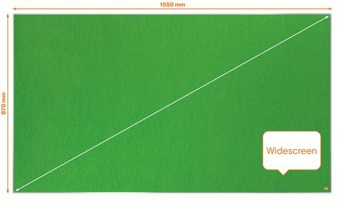 Nobo 1915427 Impression Pro 1550x870mm Widescreen Green Felt Notice Board