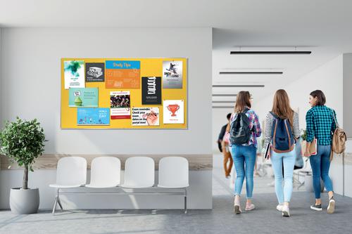 Nobo Impression Pro Widescreen Yellow Felt Noticeboard Aluminium Frame 710x400mm 1915429 54996AC Buy online at Office 5Star or contact us Tel 01594 810081 for assistance