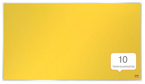 Nobo Impression Pro Widescreen Yellow Felt Noticeboard Aluminium Frame 710x400mm 1915429 ACCO Brands
