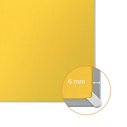 Nobo Impression Pro Widescreen Yellow Felt Noticeboard Aluminium Frame 710x400mm 1915429 54996AC