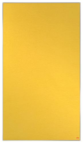Nobo Impression Pro Widescreen Yellow Felt Noticeboard Aluminium Frame 710x400mm 1915429 ACCO Brands