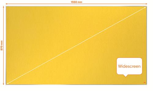 Nobo Impression Pro Widescreen Yellow Felt Noticeboard Aluminium Frame 1550x870mm 1915432