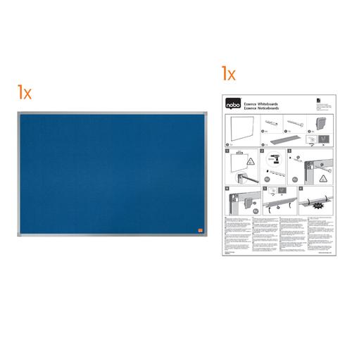 Nobo Essence Felt Notice Board 1800 x 1200mm Blue 1915438 Pin Boards NB61343
