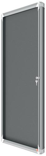 Nobo Premium Plus Grey Felt Lockable Noticeboard Display Case 9 x A4 709x970mm 1915330  54856AC