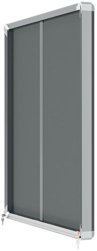 Nobo Premium Plus Grey Felt Lockable Noticeboard Display Case 12 x A4 925x970mm 1915337 ACCO Brands